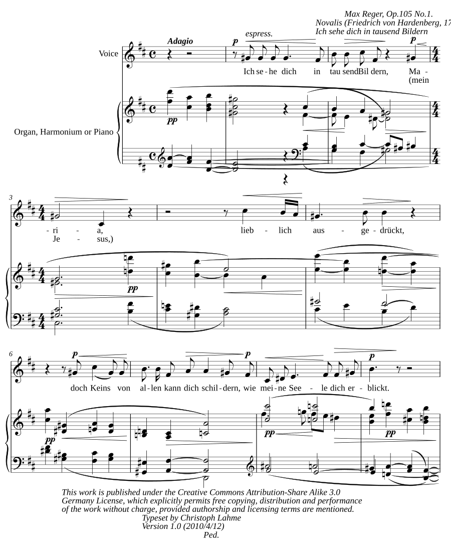 2 Geistliche Lieder, Op. 105