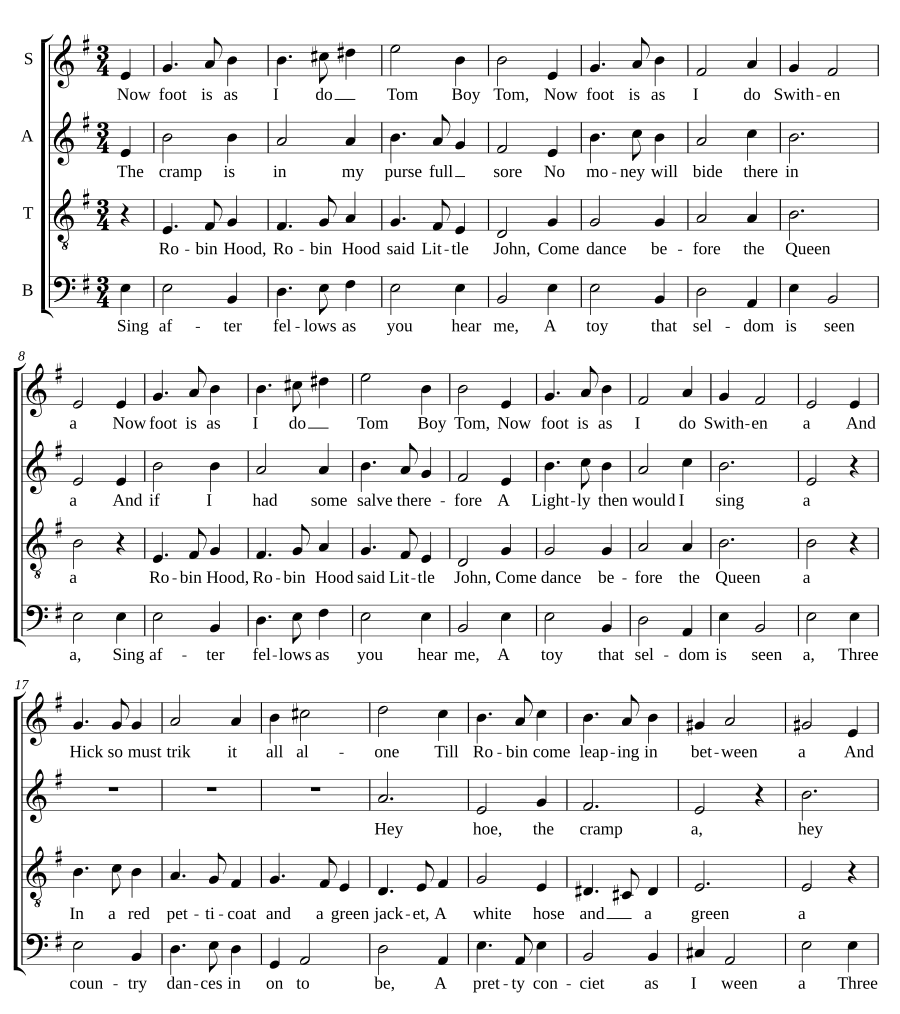 A round of three country dances in one
