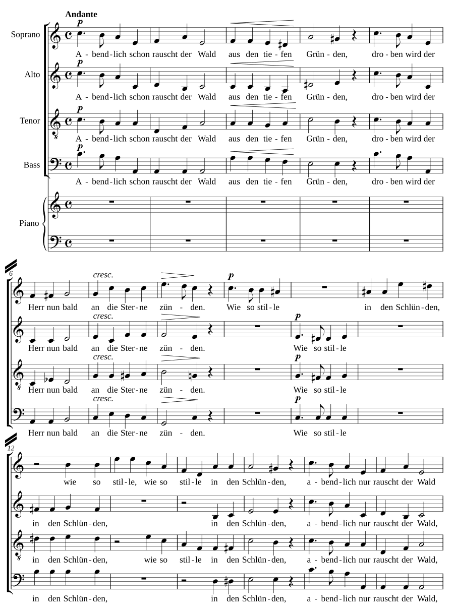 Abendlich schon rauscht der Wald, Op. 3, No. 5