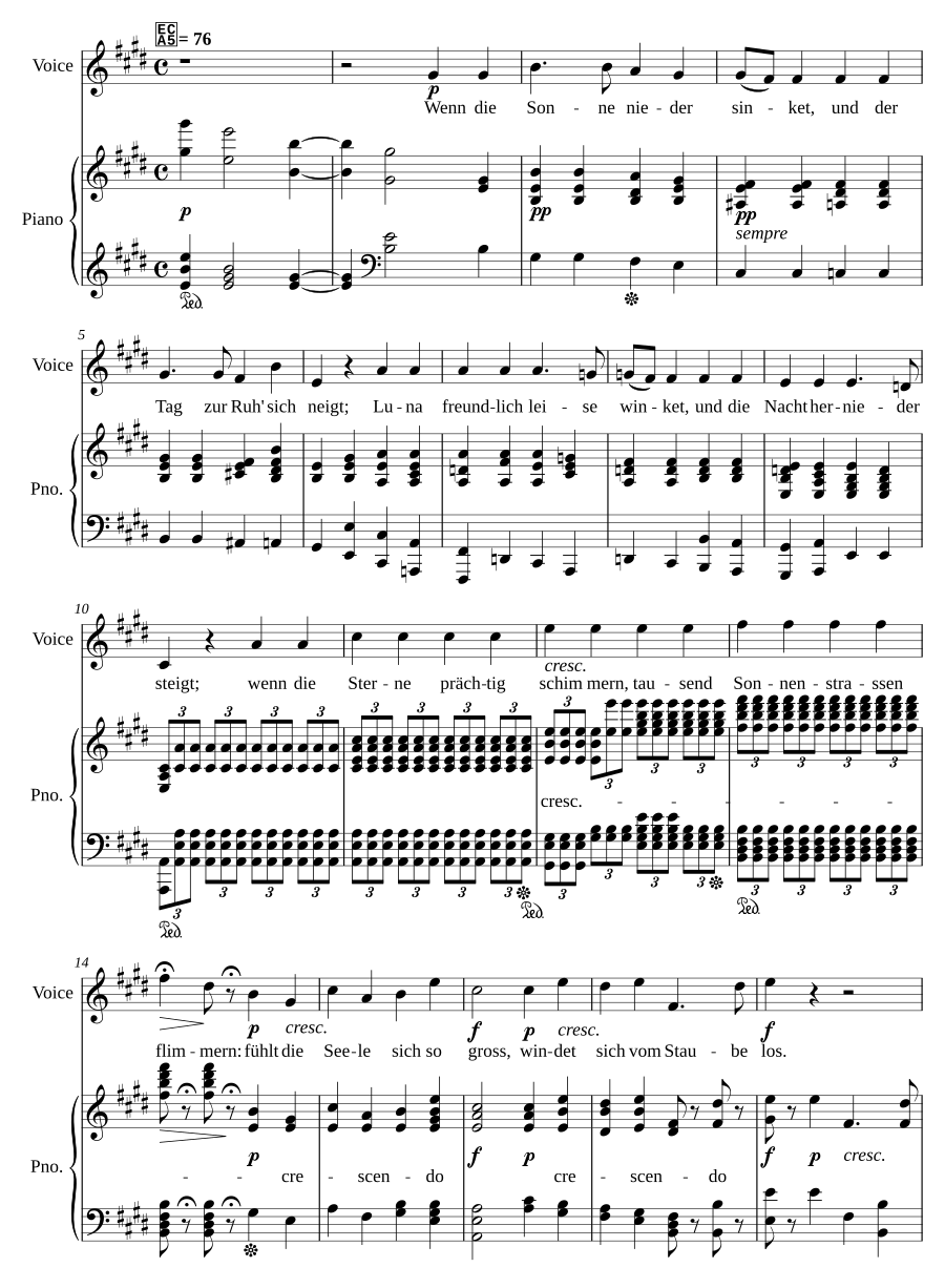 Abendlied unter'm gestirnten Himmel, WoO 150