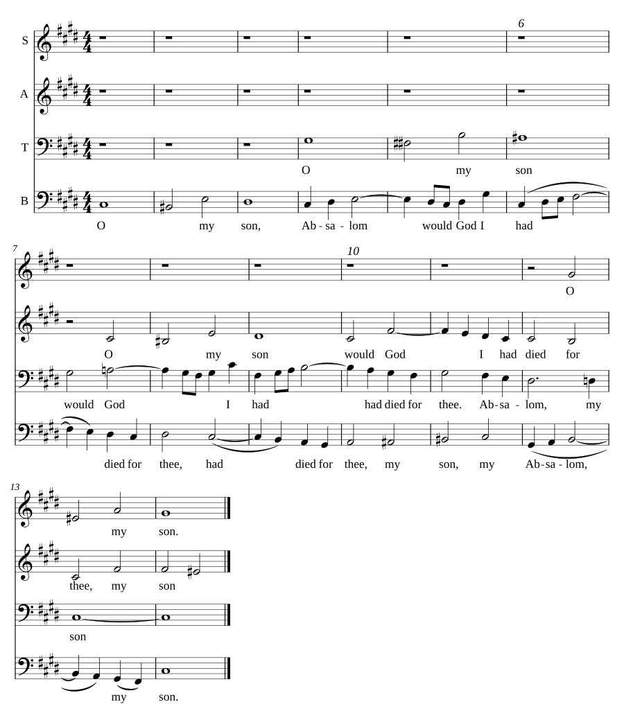 Absalom set to WTC 1.4 Fugue in C minor