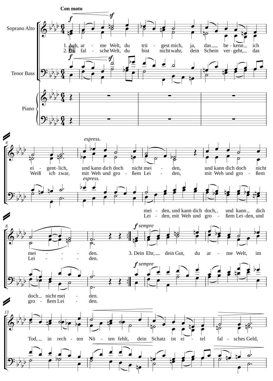 Ach, arme Welt, Op. 110, No. 2
