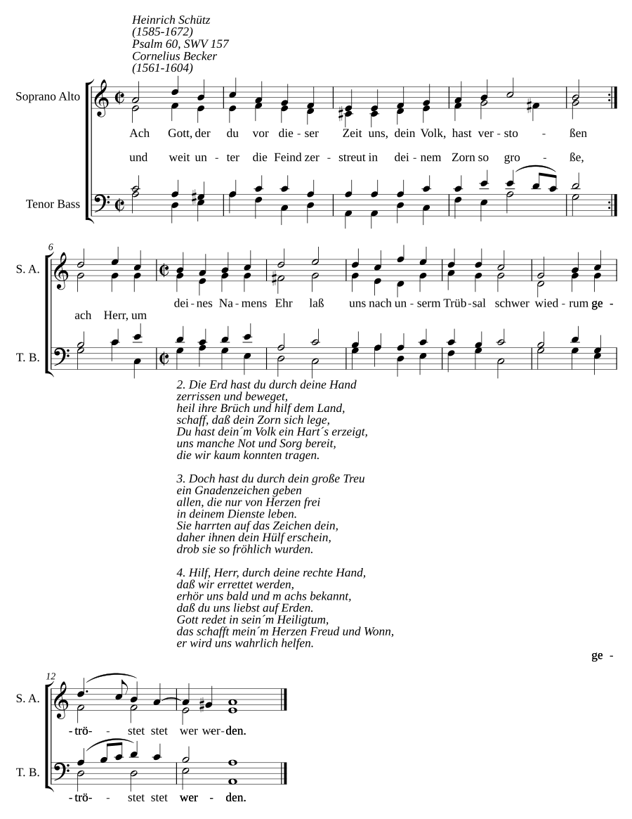 Ach Gott, der du vor dieser Zeit, SWV 157