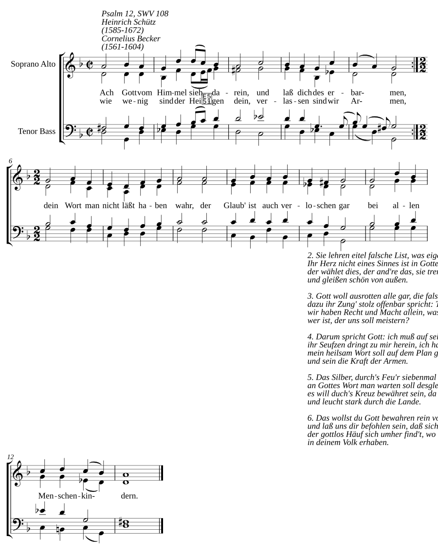Ach Gott, von Himmel sieh darein, SWV 108