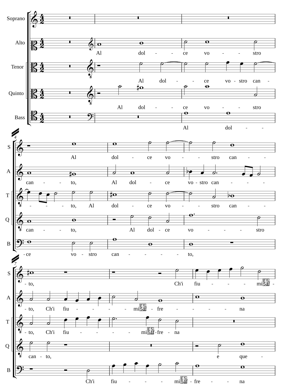 Al dolce vostro canto