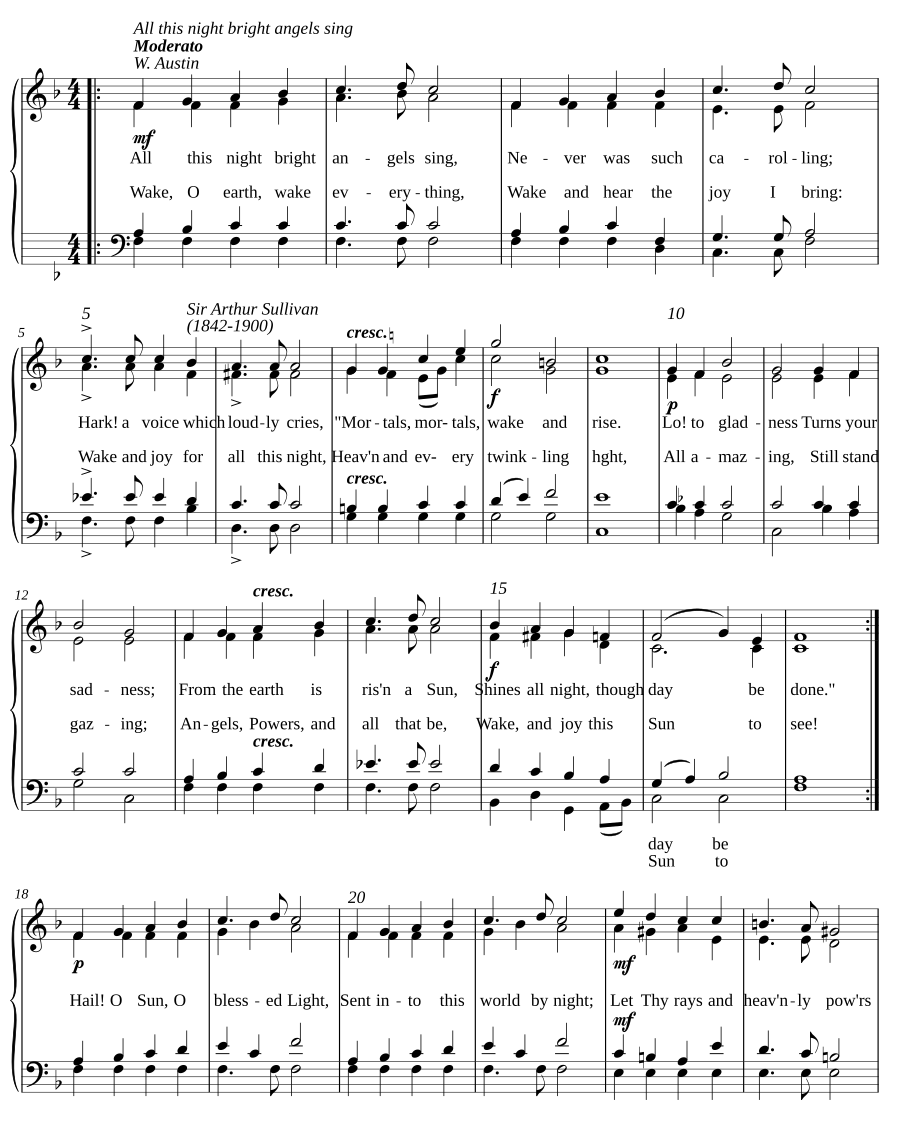 All this night bright angels sing