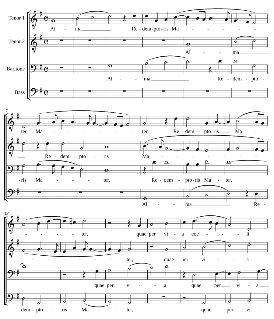 Alma Redemptoris Mater (voci pari)