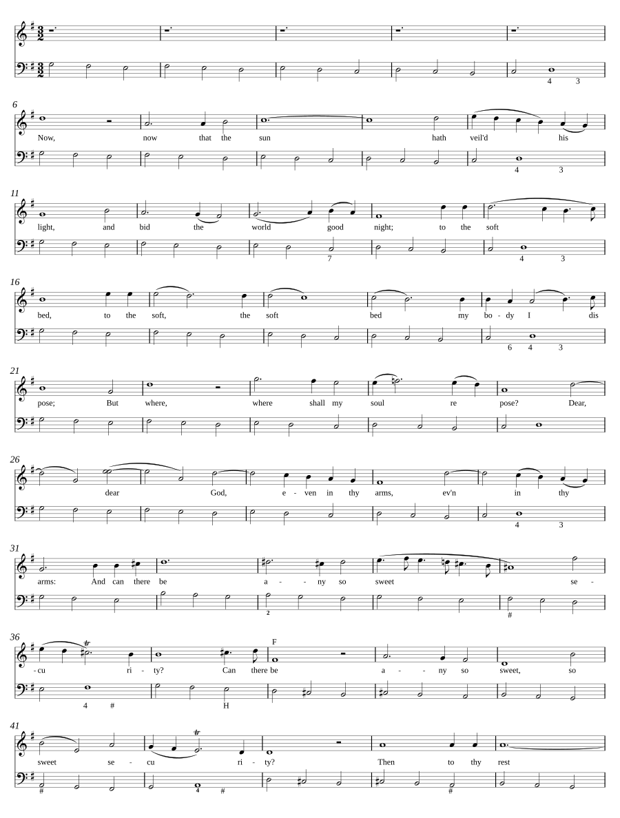 An evening hymn, Z 193