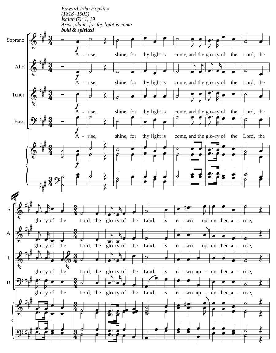 Arise, shine, for thy light is come
