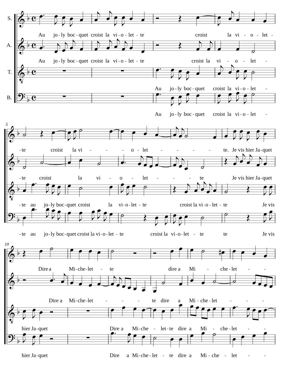 Au joly bocquet croist la violette