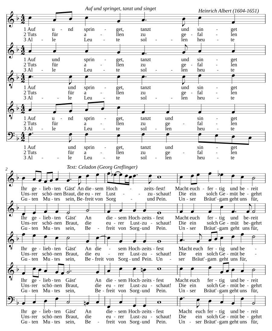 Auf und springet, tanzt und singet