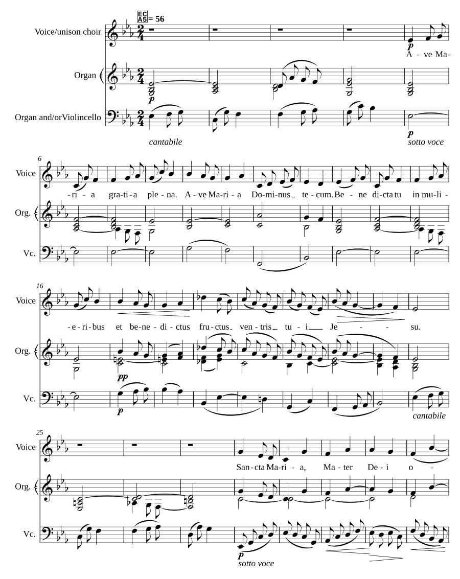 Ave Maria in A major (1865)