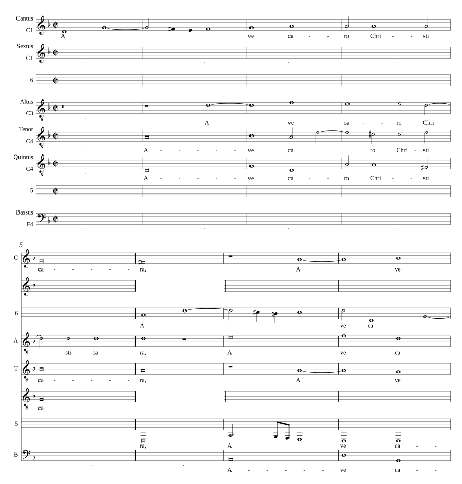 Ave caro Christi, Salve corpus Jesu Christi a 6