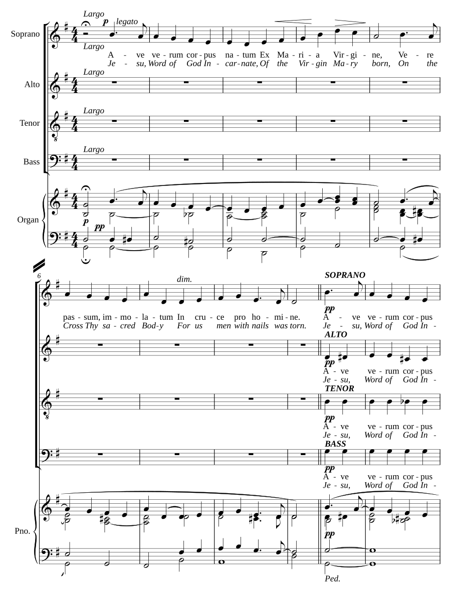 Ave verum, Op. 2, No. 1