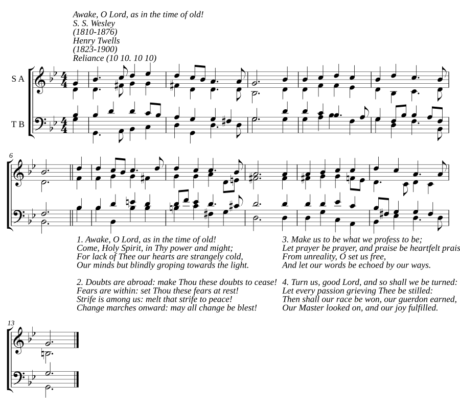 Awake, O Lord, as in the time of old!