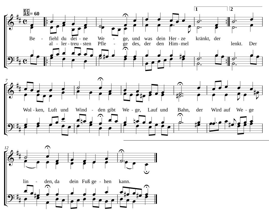 Befiehl du deine Wege, BWV 270
