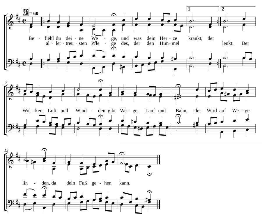 Befiehl du deine Wege, BWV 271