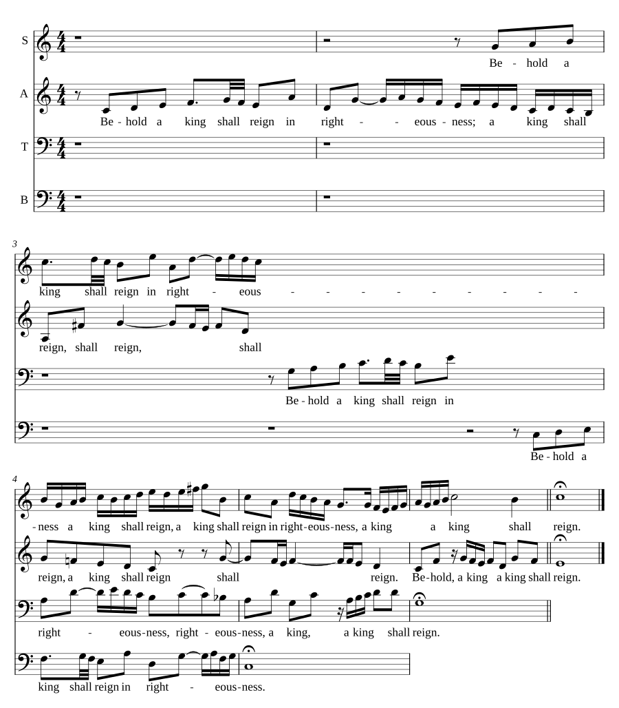 Behold a King WTC 1 Fugue 1 BVW 846