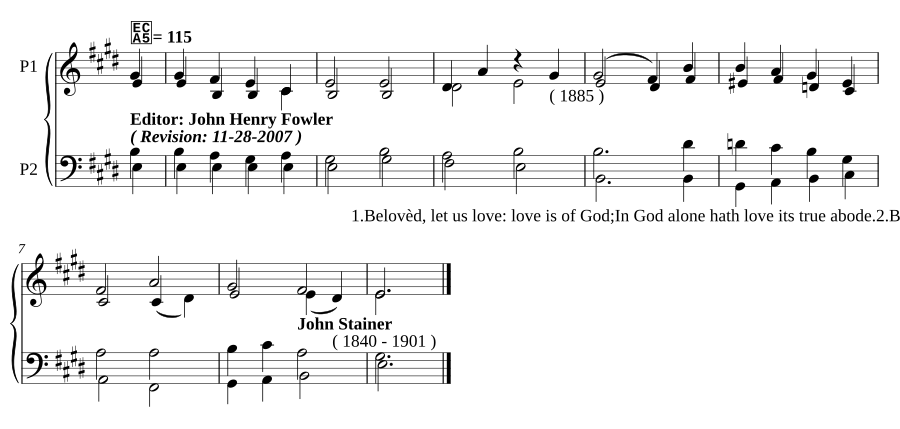 Beloved, let us love