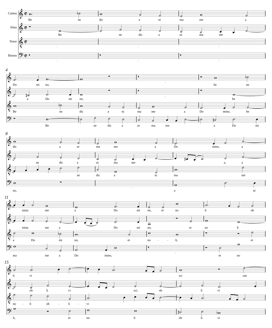 Benedic anima mea, Domino a 4