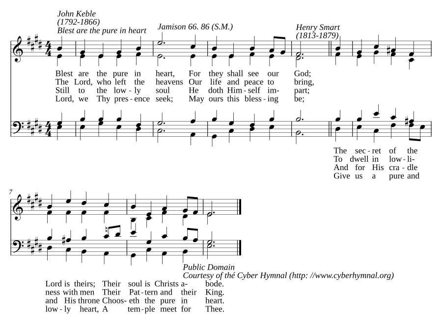 Blest are the pure in heart