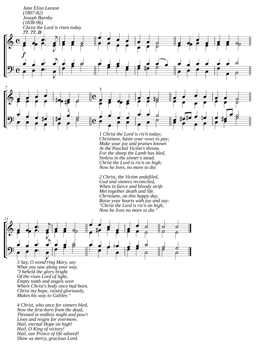 Christ the Lord is risen today