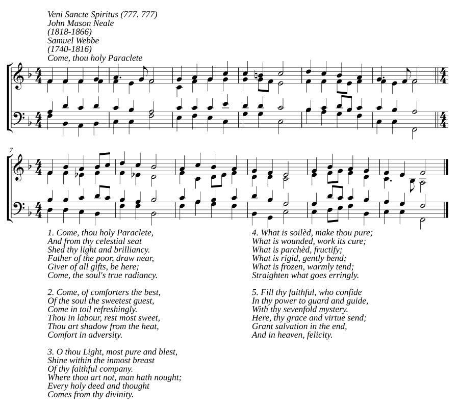Come, thou holy Paraclete