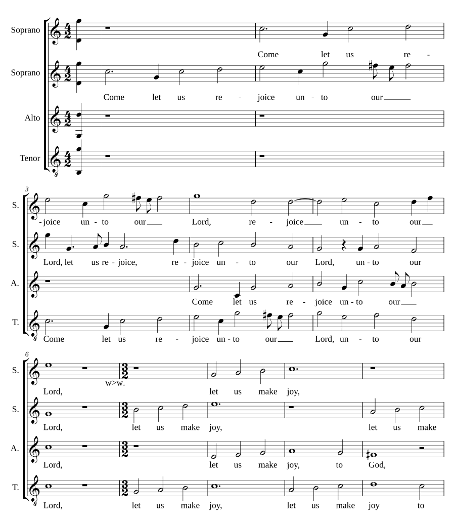 Come let us rejoice unto our Lord