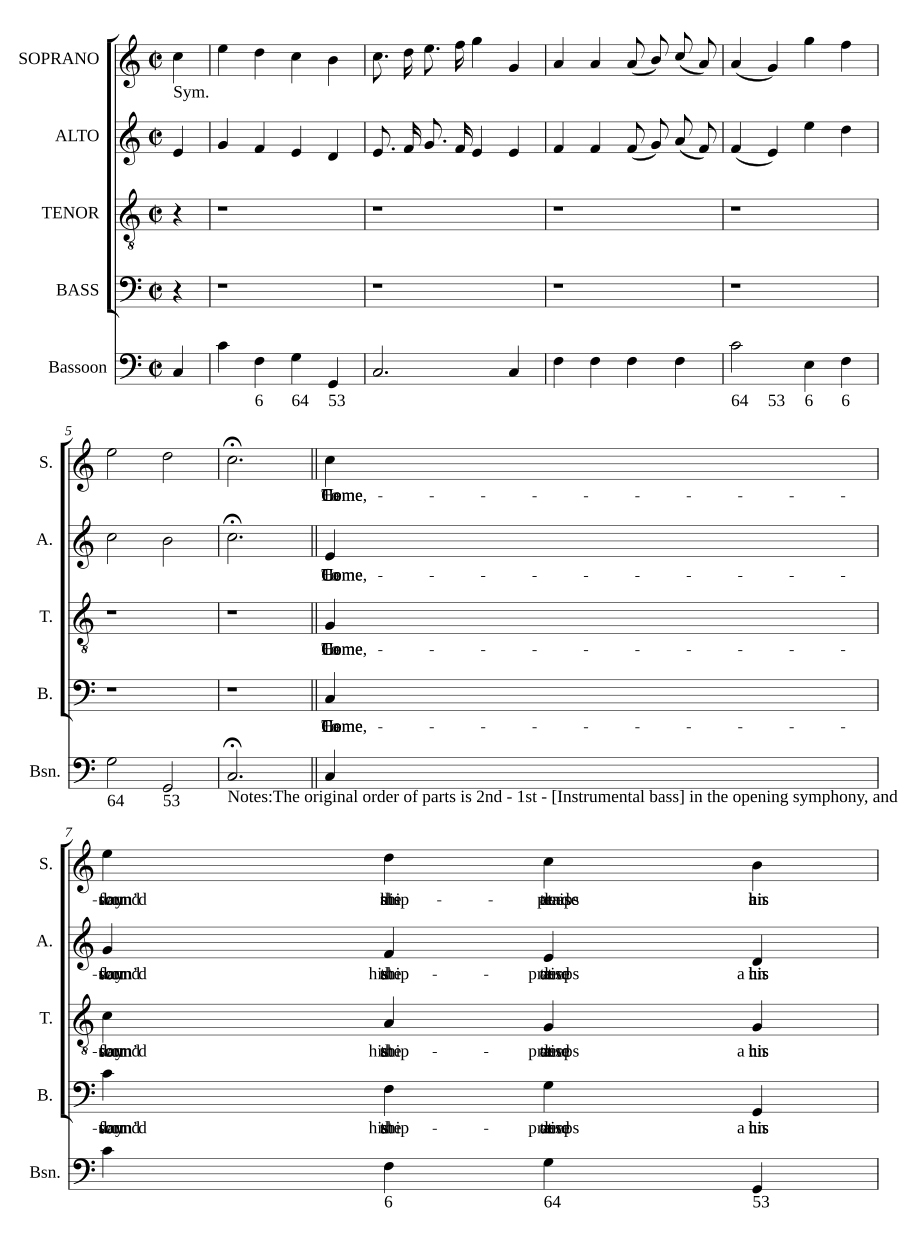 Come sound his praise abroad (from An Eighth Set of Psalm Tunes)