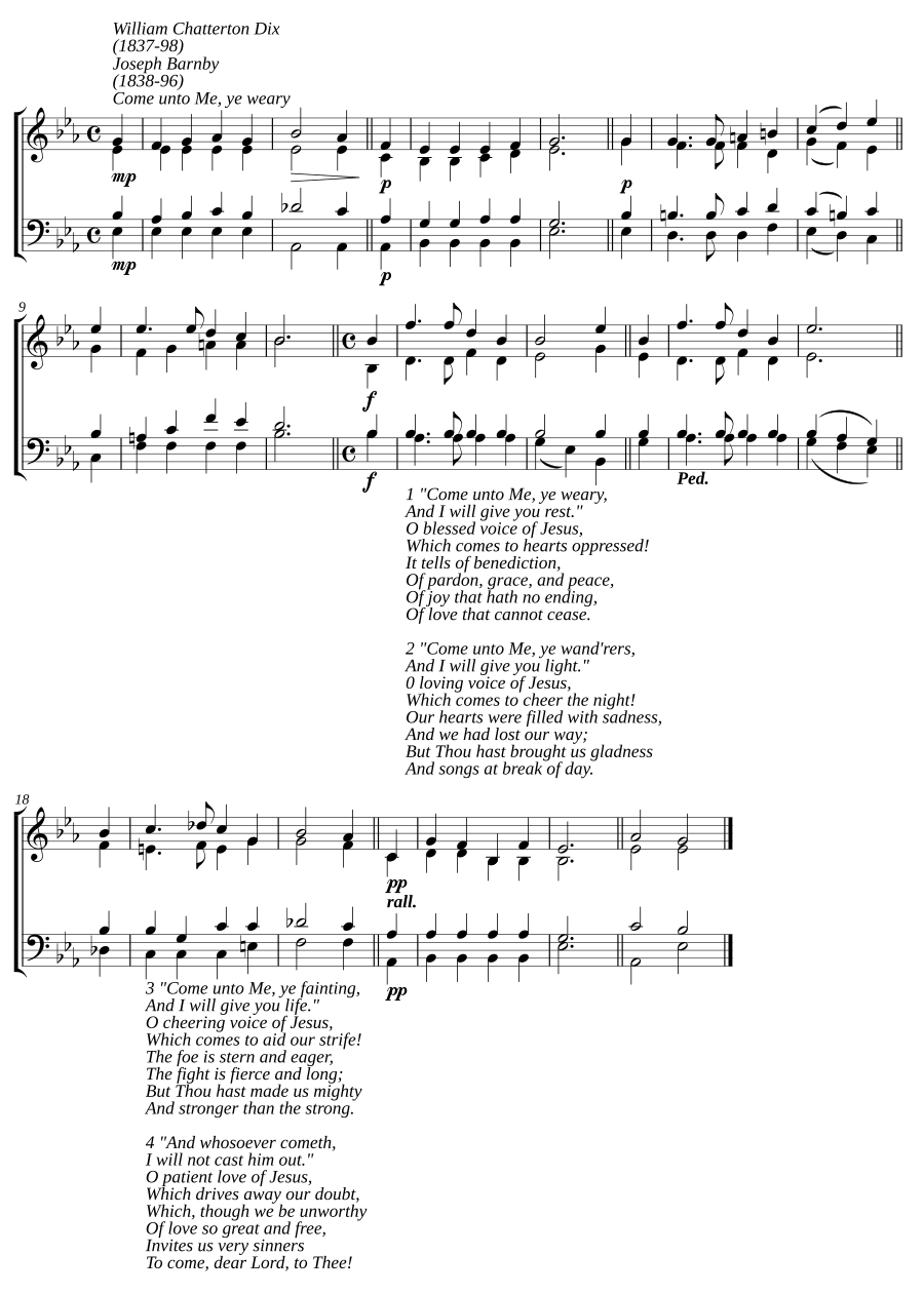 Come unto Me, ye weary