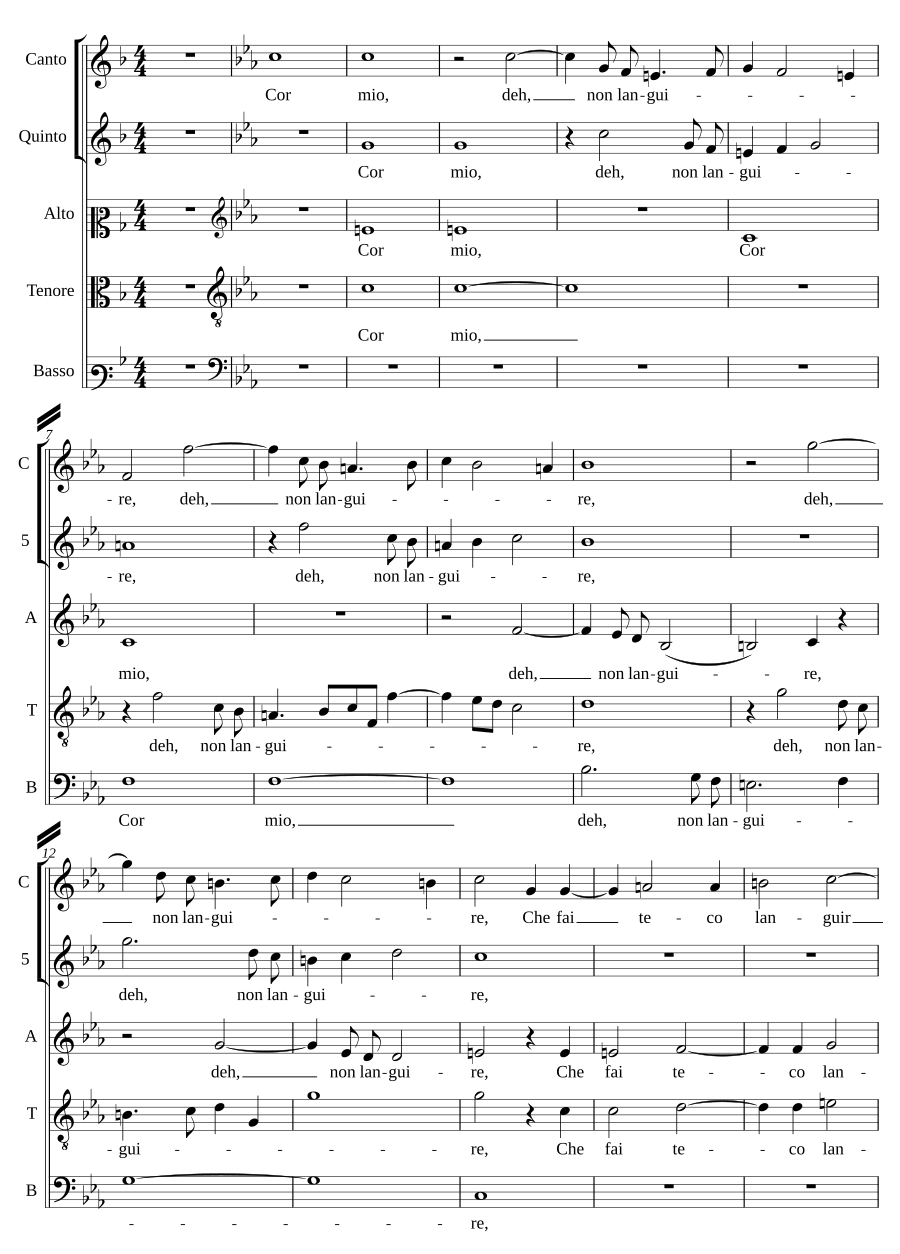Cor mio, deh, non languire