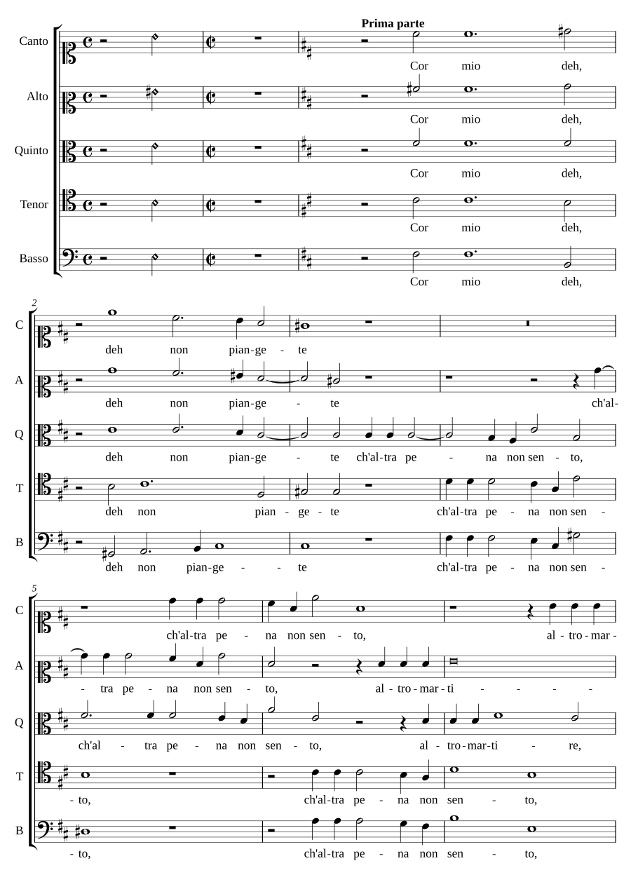 Cor mio, deh, non piangete