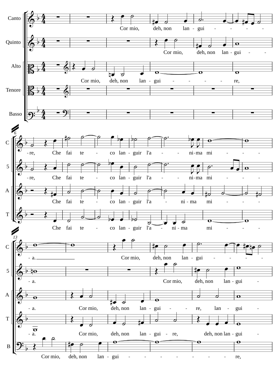 Cor mio deh non languire