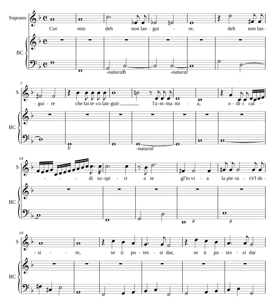 Cor mio deh non languire