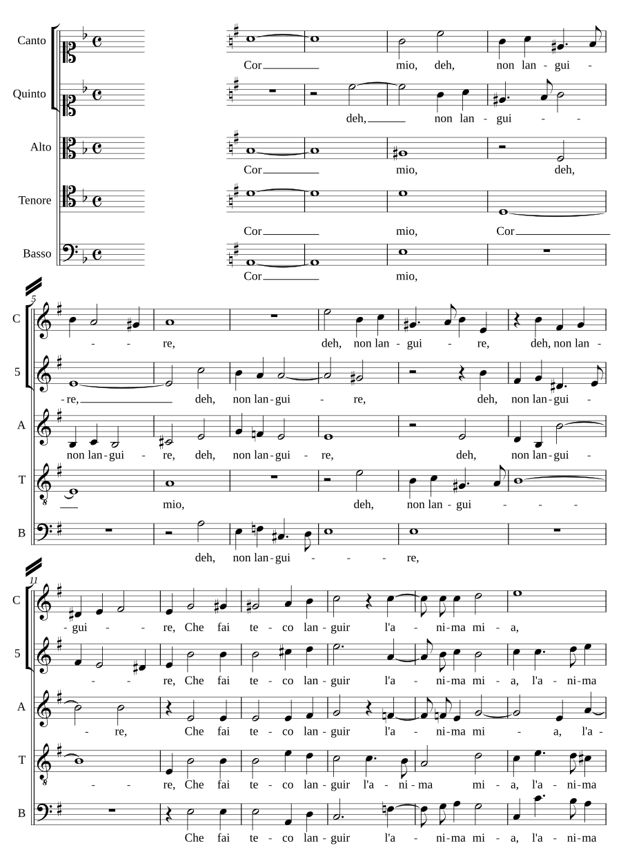 Cor mio deh non languire