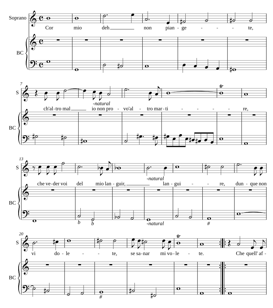 Cor mio deh non piangete