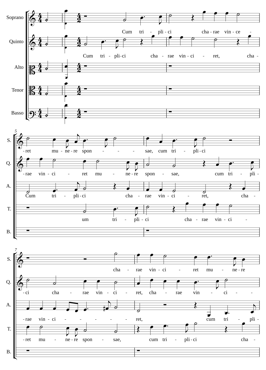 Cum triplici charae vinciret