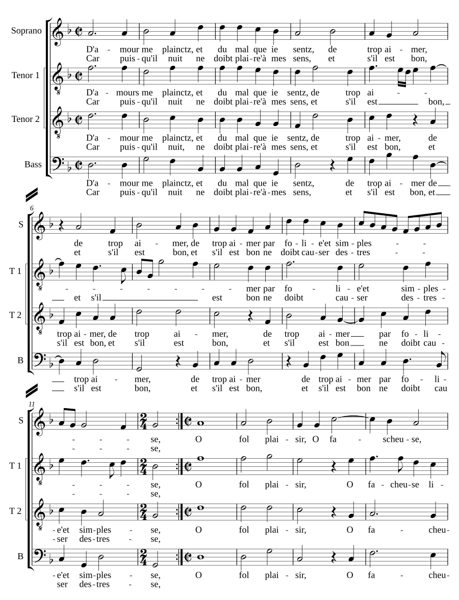 D'amour me plainctz