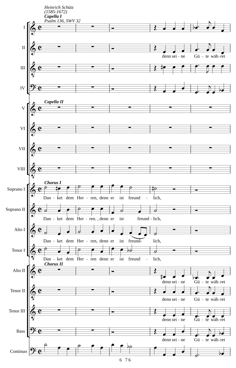 Danket dem Herren, denn er ist freundlich (Psalm 136), SWV 32
