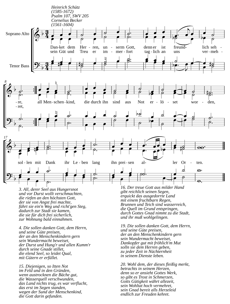 Danket dem Herren, unserm Gott, SWV 205