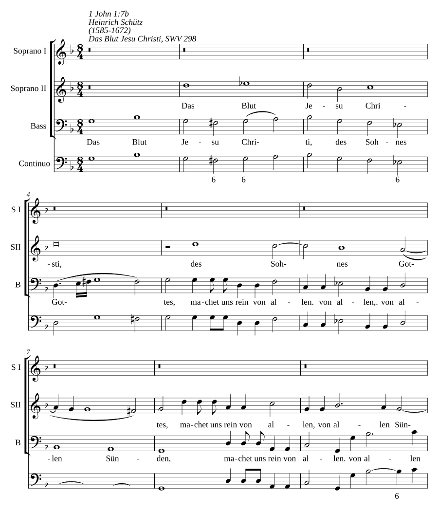 Das Blut Jesu Christi, SWV 298