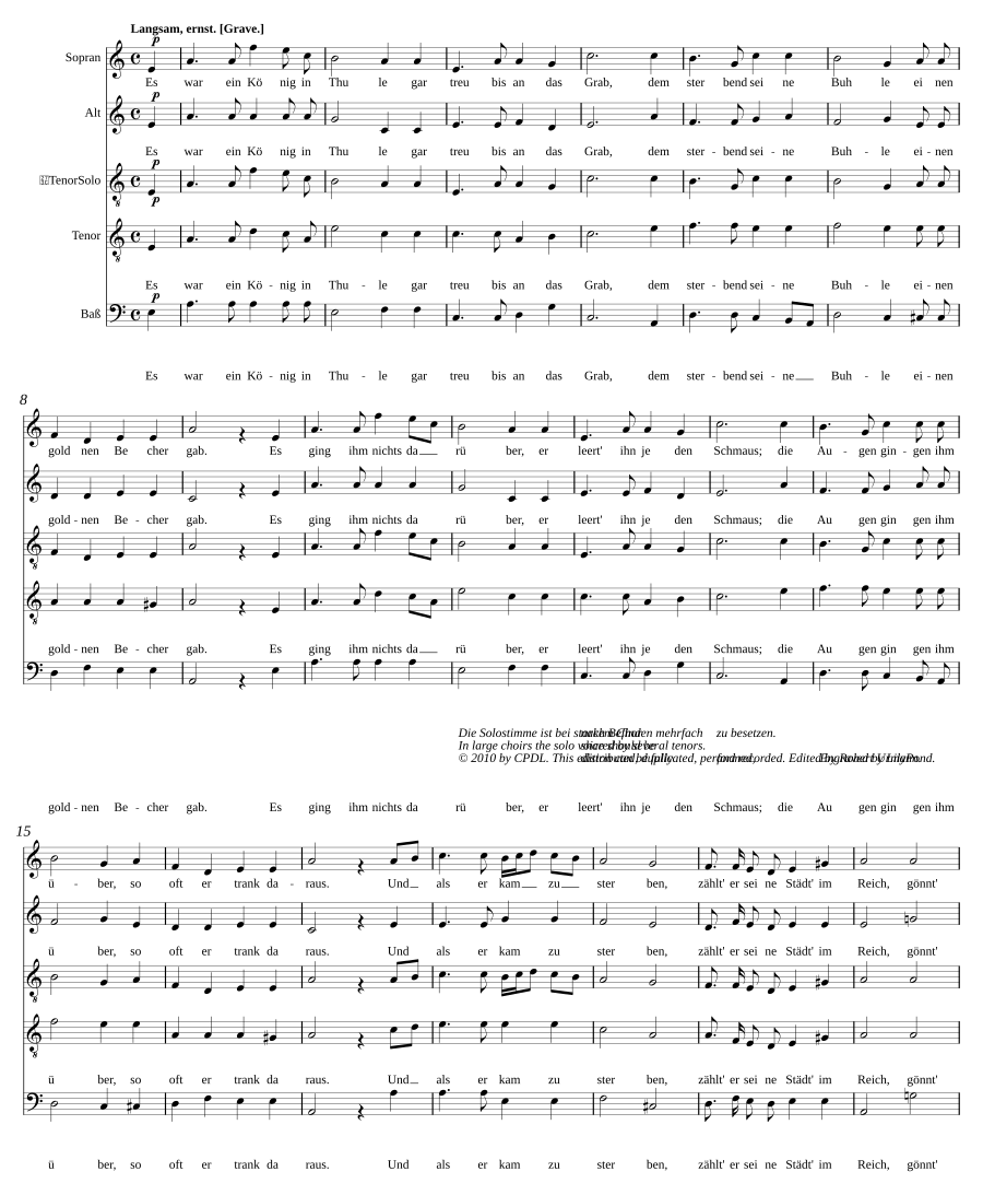 Der König von Thule, Op. 67, No. 1