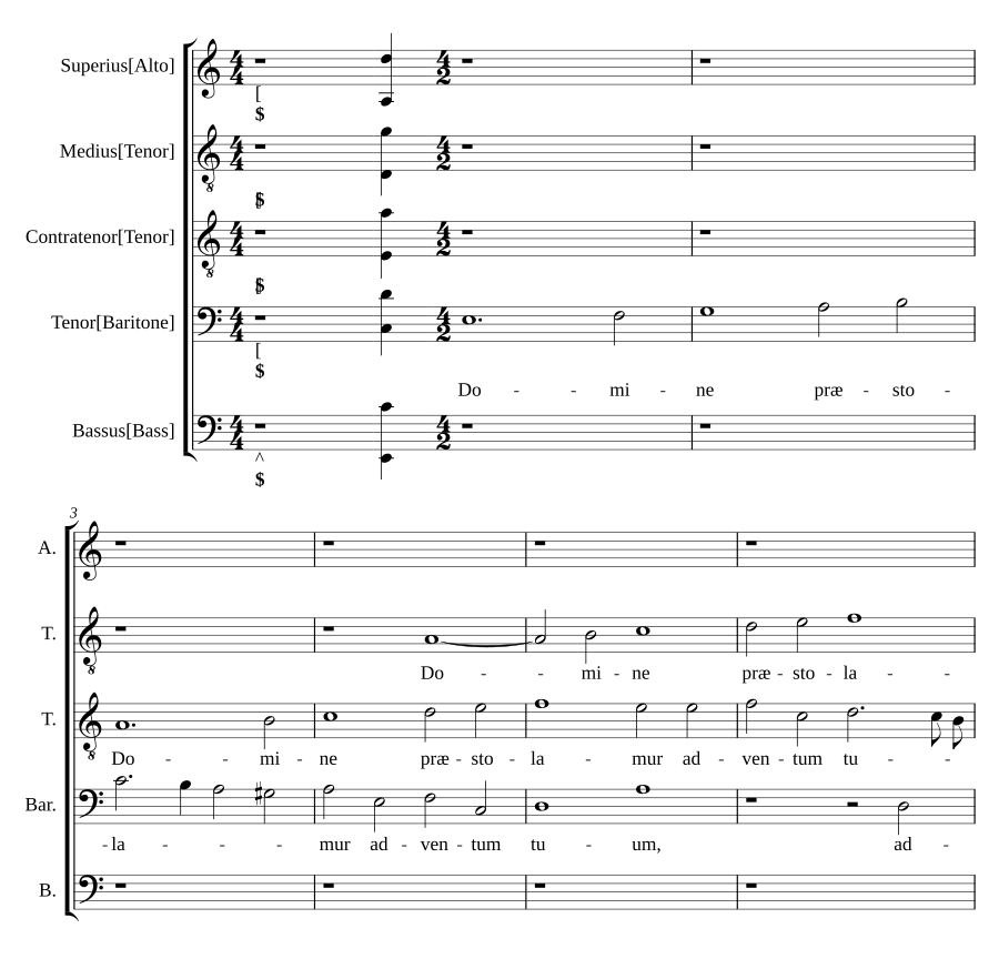 Domine praestolamur - Veni Domine noli tardare