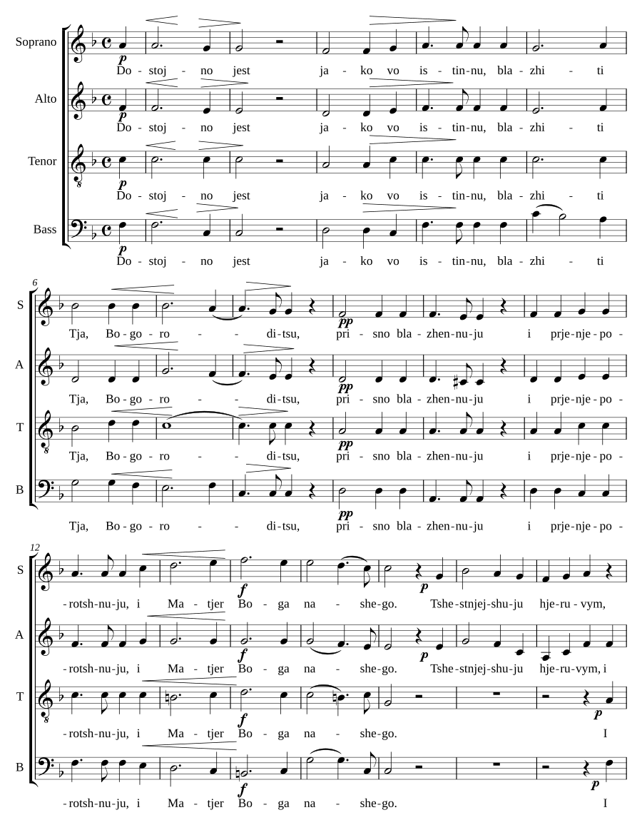 Dostoyno yest (SATB)