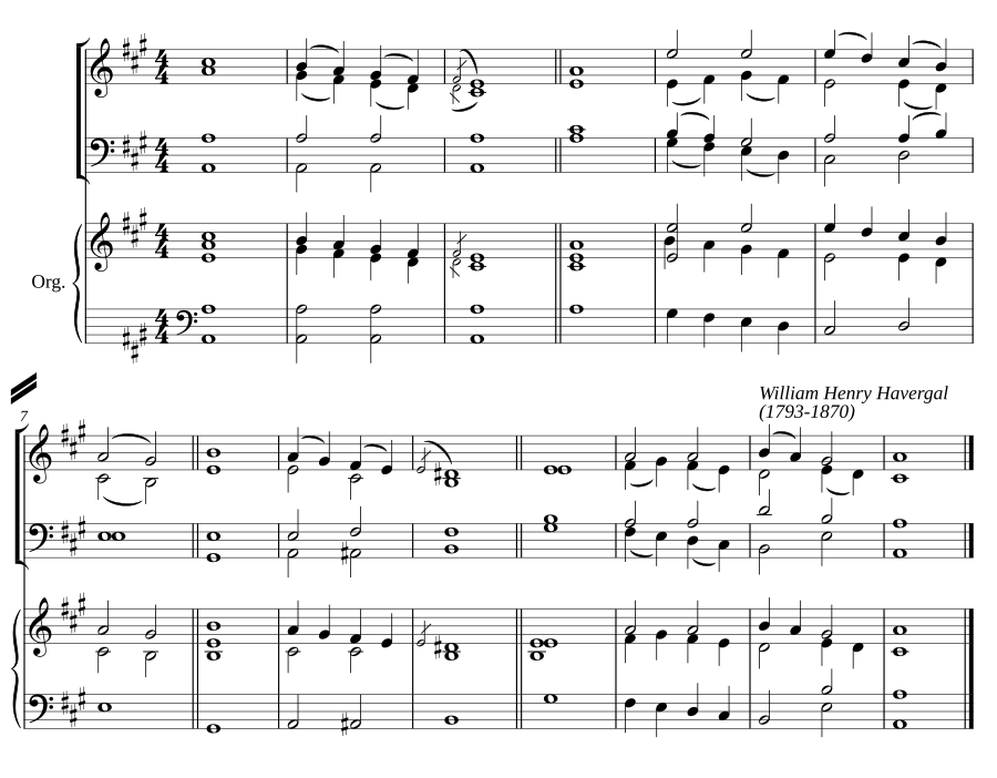 Double chant in A major VIII