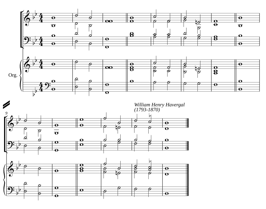 Double chant in B flat major VII