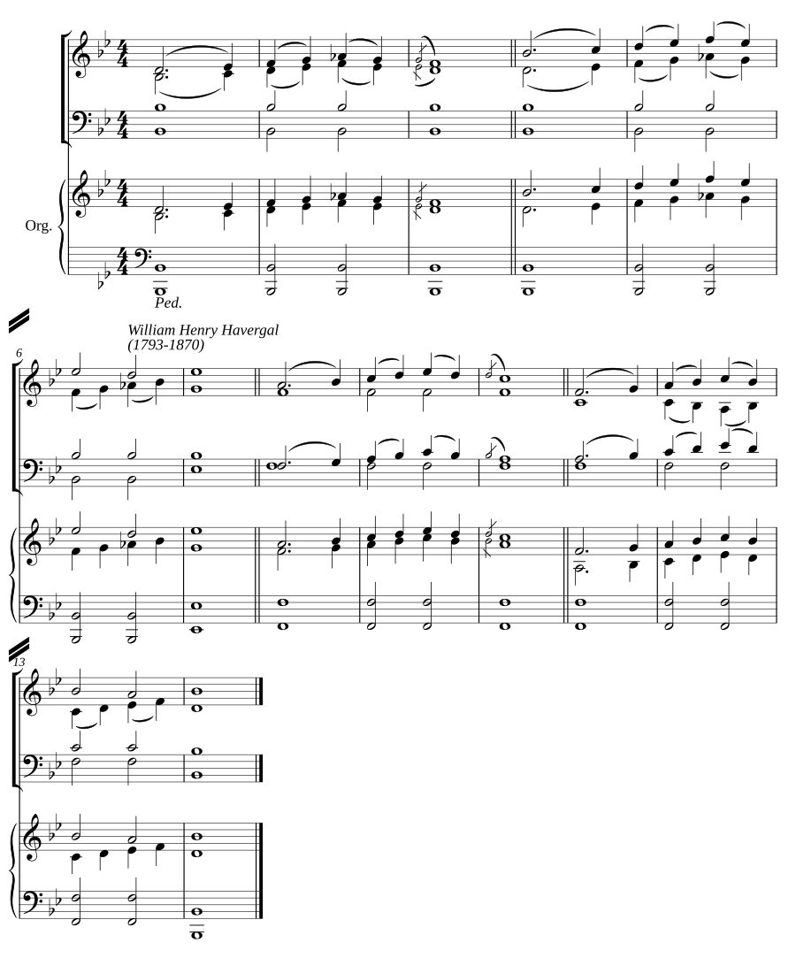 Double chant in B flat major V