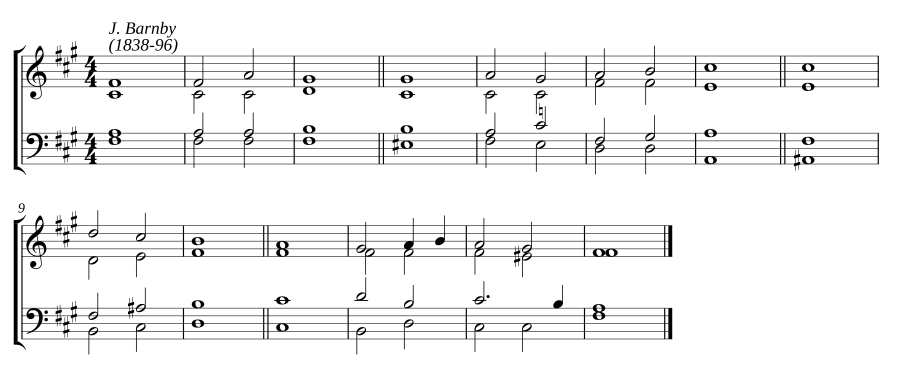 Double chant in F sharp minor