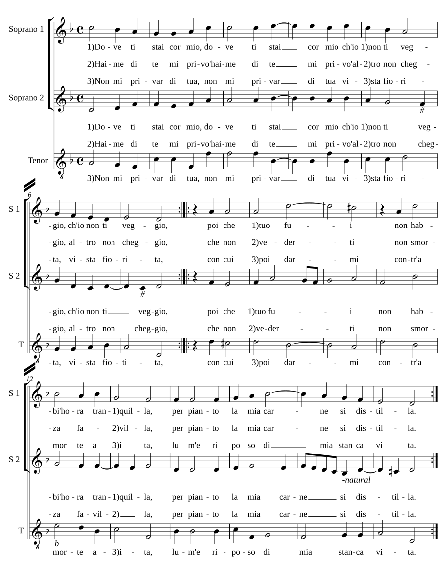 Dove ti stai, cor mio