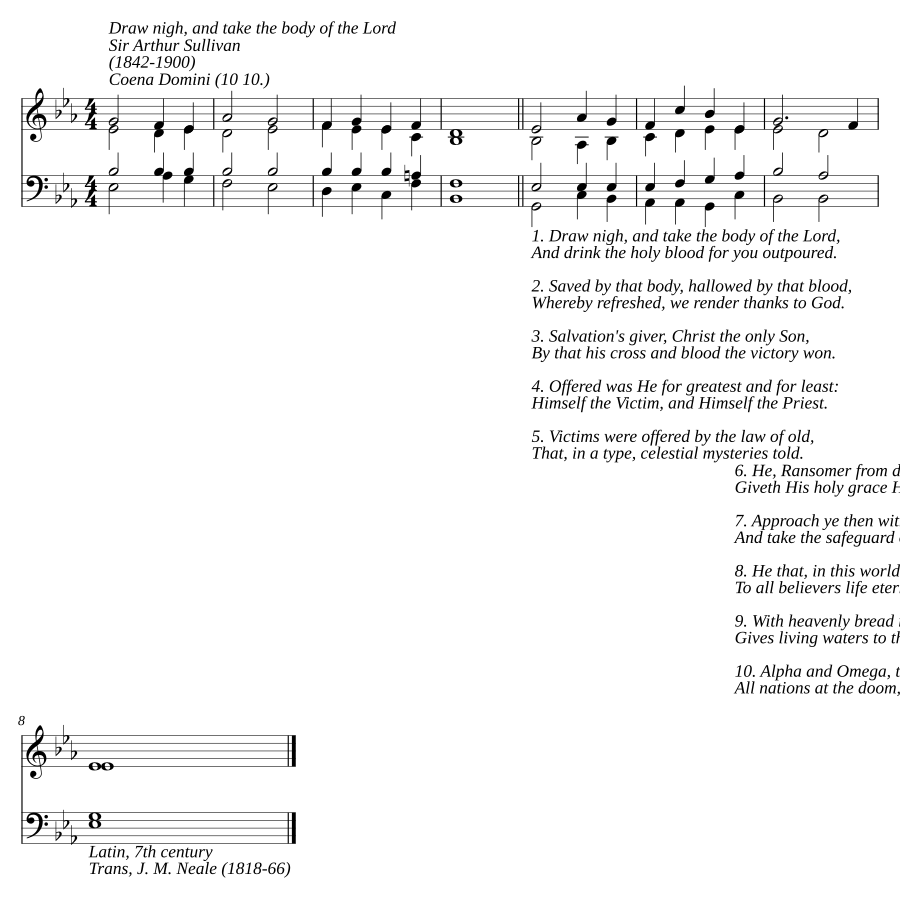 Draw nigh, and take the body of the Lord